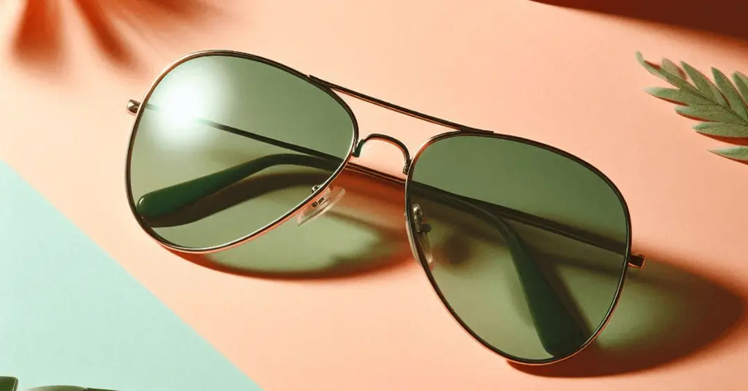 Aviator shaped sunglasses 